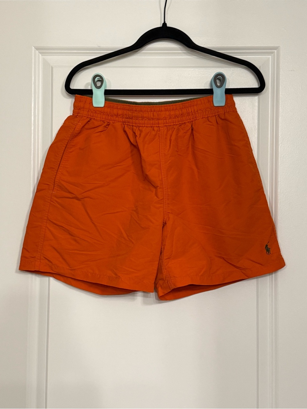 Polo Ralph Lauren Orange Swim Trunks Men’s Medium Nylon Lined Shorts 5” Inseam - Picture 2 of 7